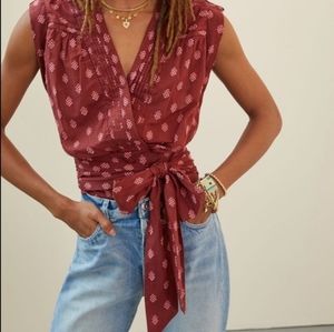 Anthropologie tie waist top new XS